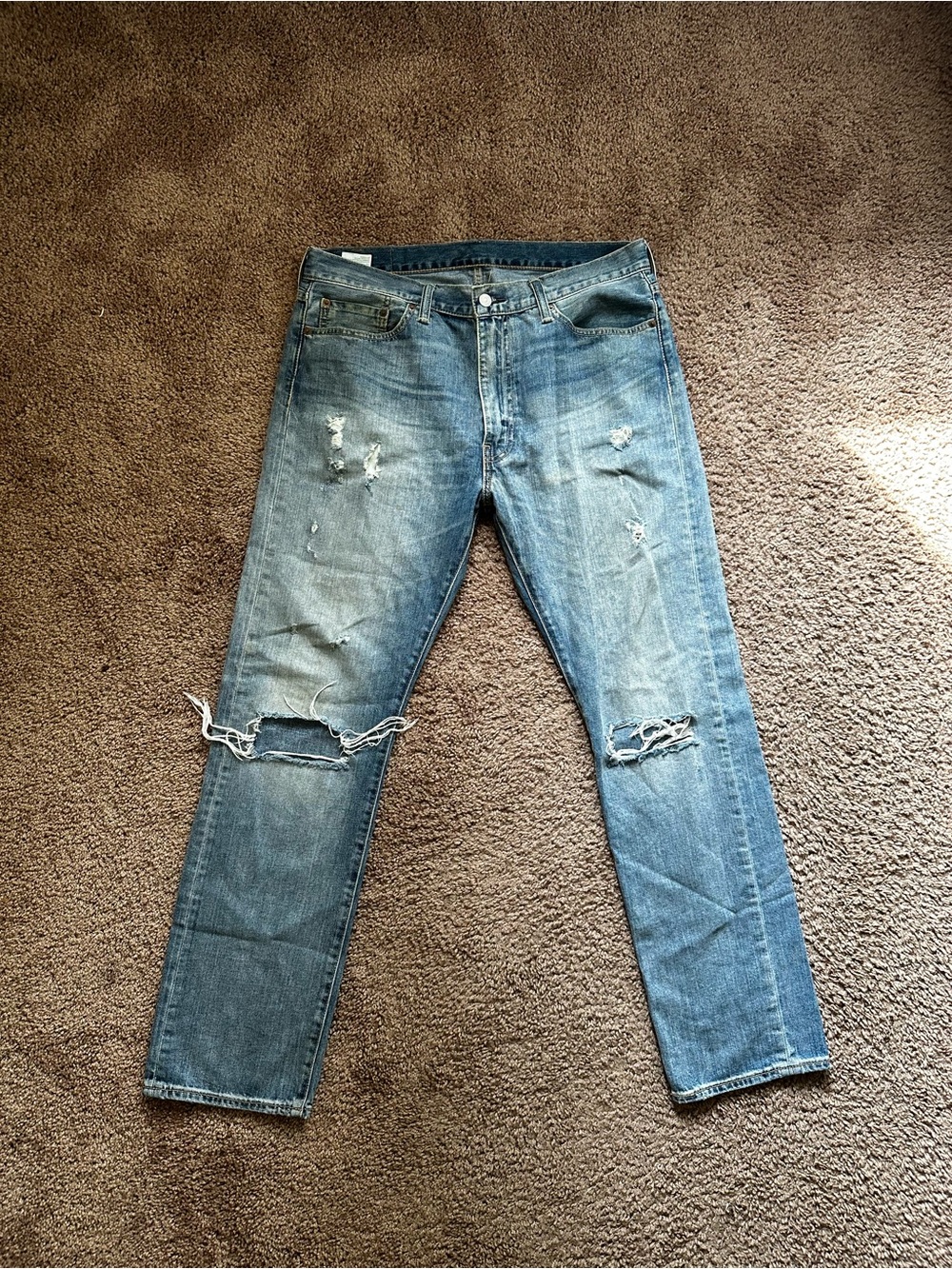 Levi's Men's Slim Ripped Light Blue Jeans